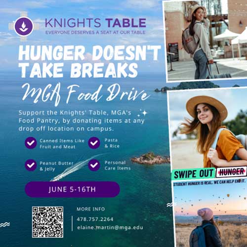 Knights' Table food drive flyer.